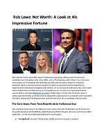 A Look at His Impressive Net Worth