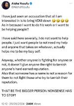 Aisha Yesufu Reacts as a Man Claimed David Hundeyin Never Makes Allegations Without Evidence