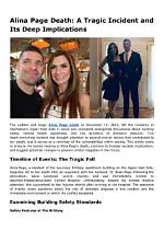 Alina Page's Tragic End and Its Implications for Our Society