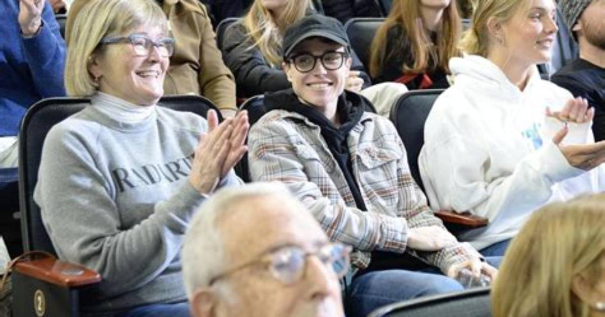 Elliot Page and His Mom Catch Hockey Match in N. Y. C. with His Costar Kate Walsh