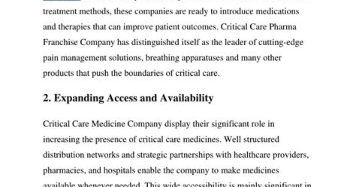 Its Role and Significance in Critical Care