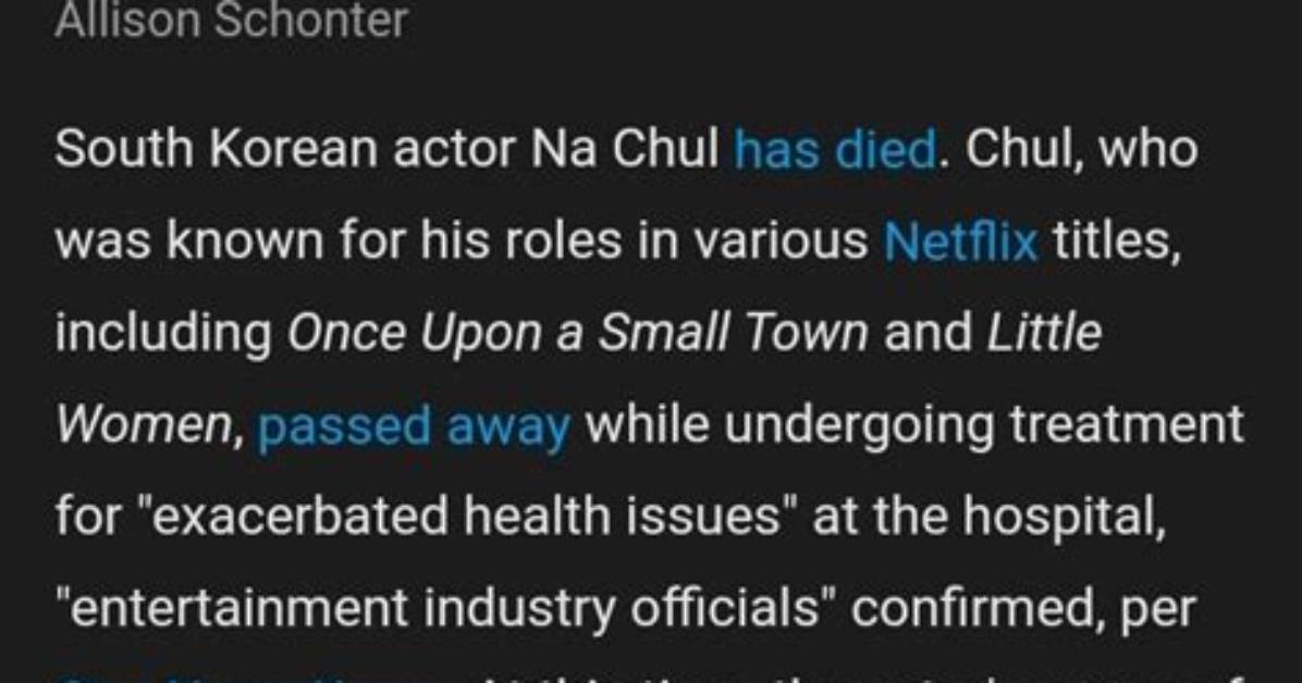 Korean Actor Na Chul Cause of Death: ‘Vincenzo’ Actor Dies at 36