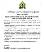 Neco Registration Closing Date 2024 Revealed