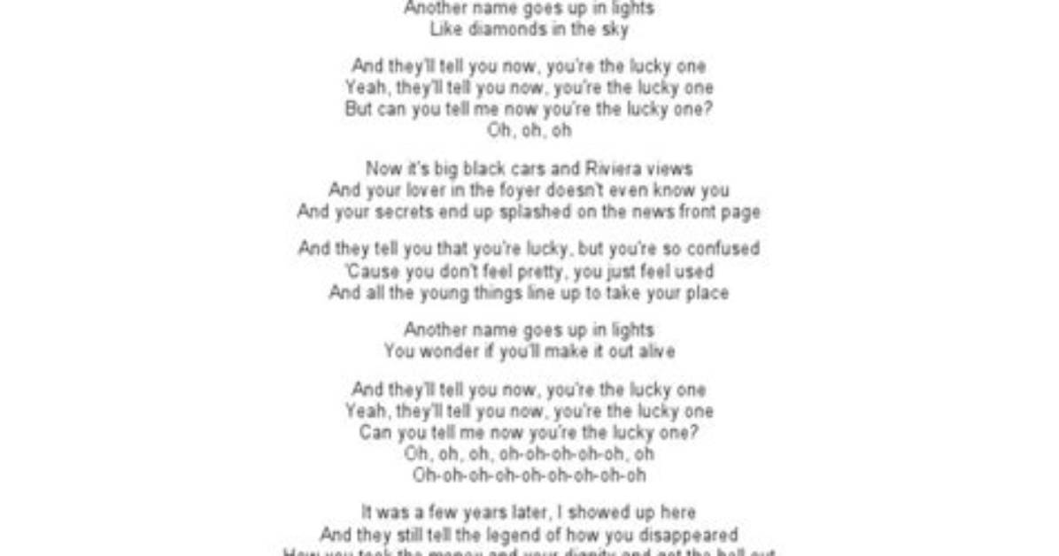 The Journey Behind "The Lucky One" Lyrics