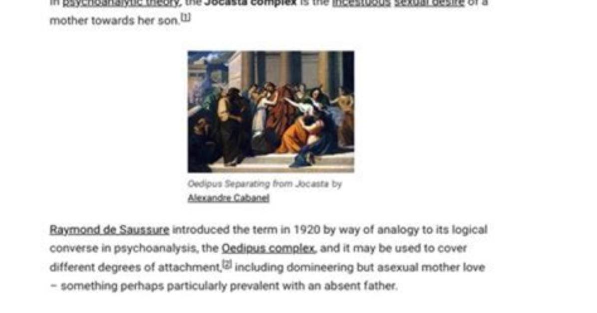 Understanding the Jocasta Complex: a Deep Psychological Exploration