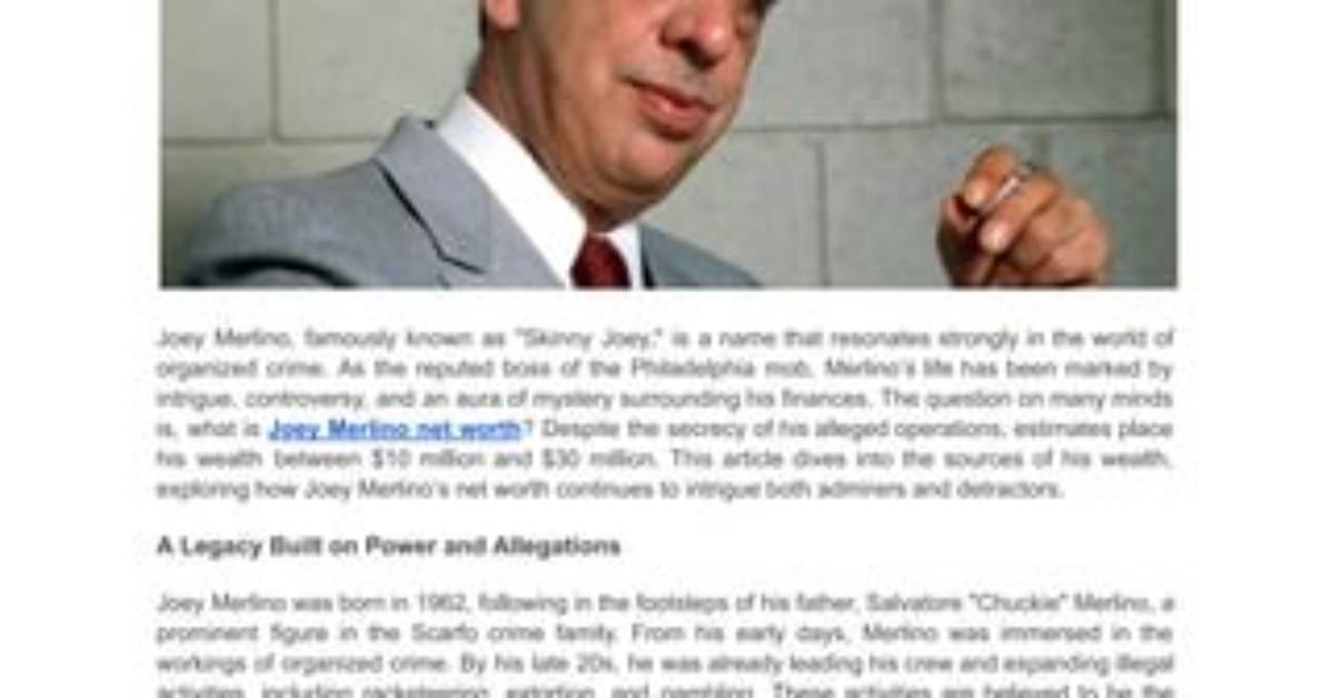Unveiling the Life of Joey Merlino's Wife: a Journey Through Love and Loyalty