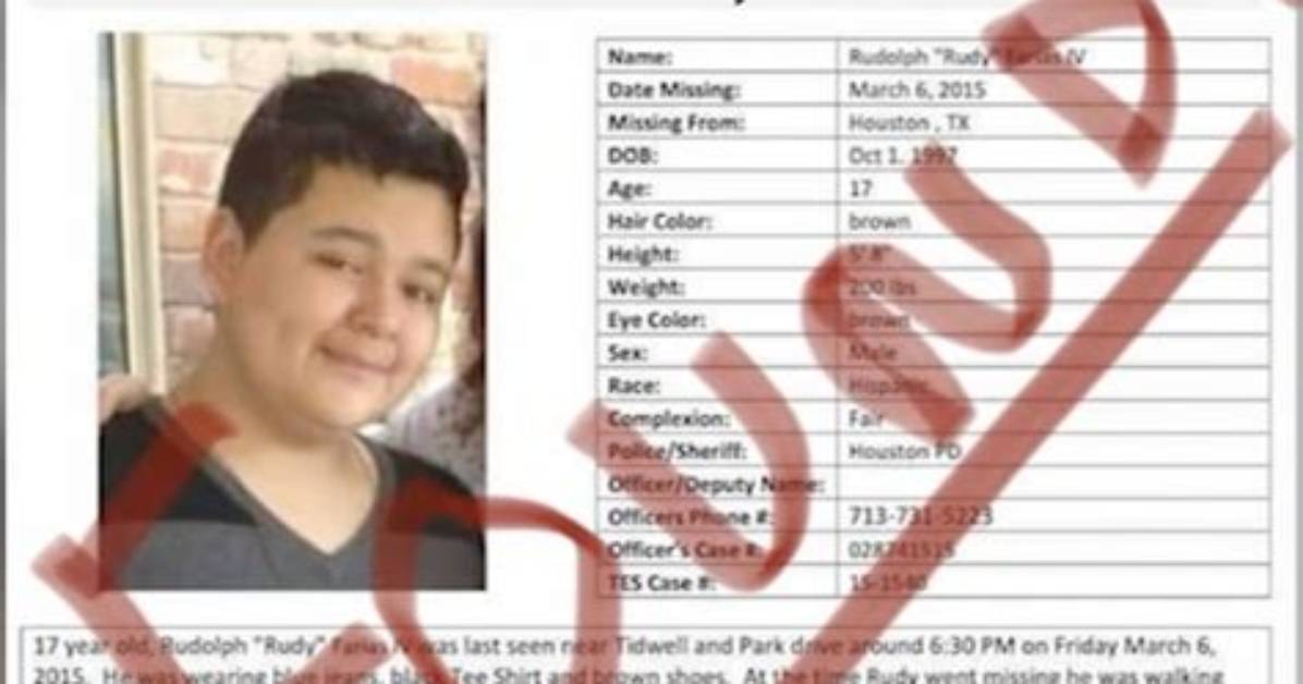 What Happened to Rudy Farias? Missing Texas High School Student Found 8 Year's After Disappearance